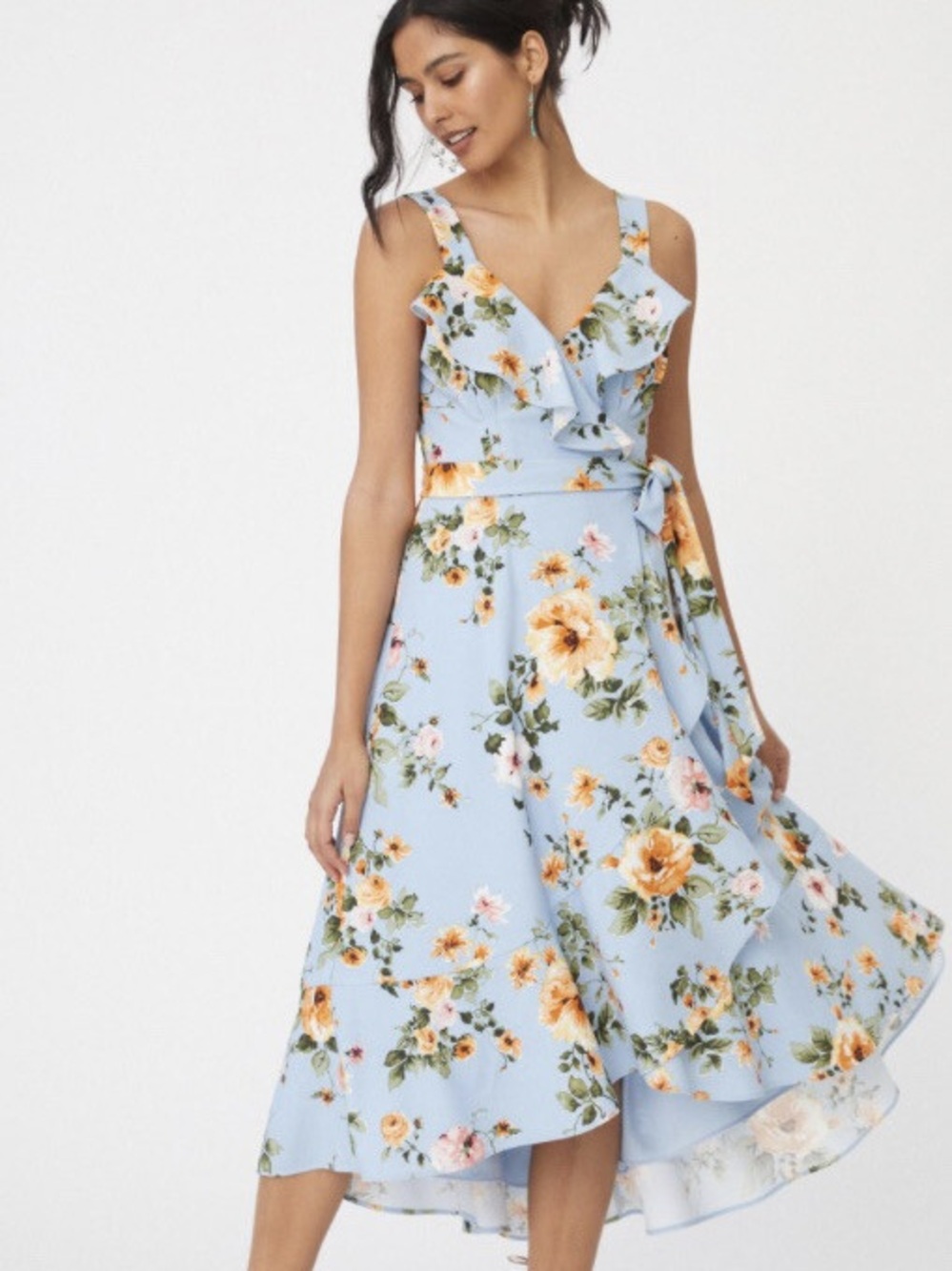 Hatch Ruffle Floral Wrap Dress